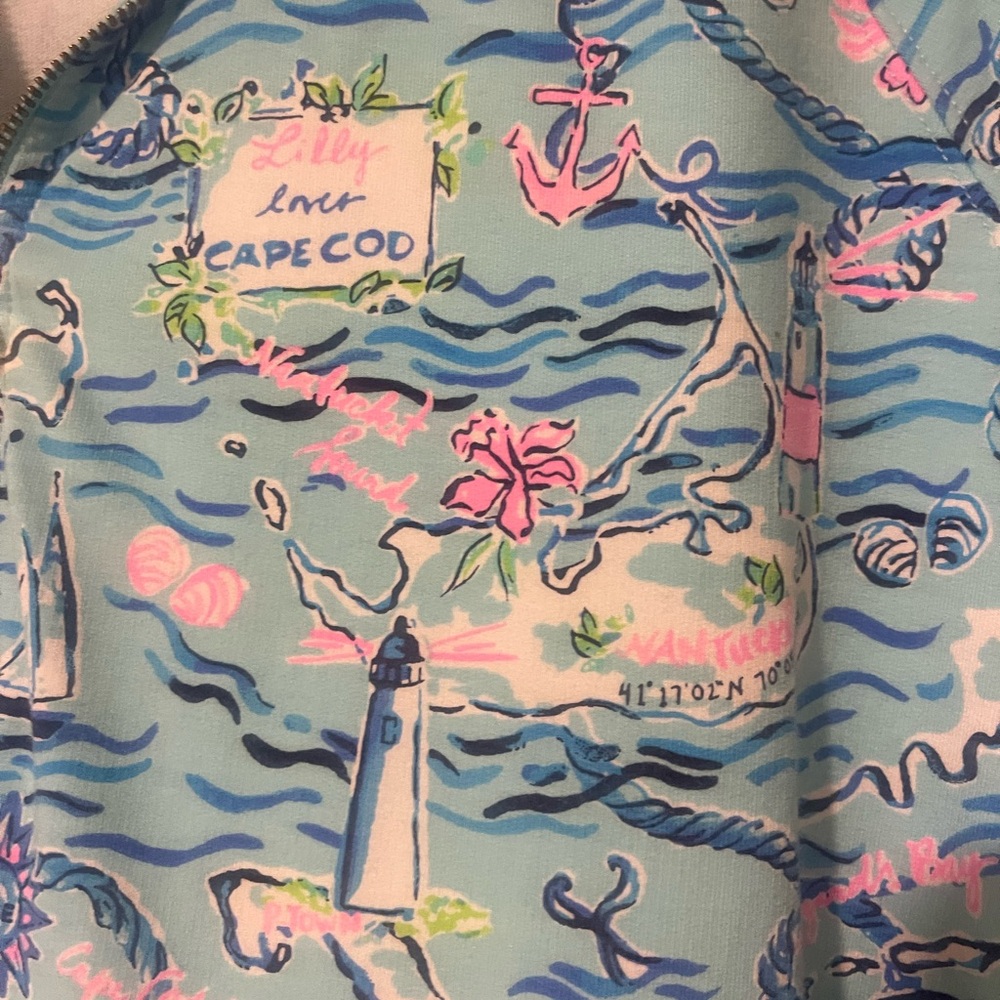 Lilly Pulitzer Blue and Pink Patterned Hoodie - Picture 2 of 4